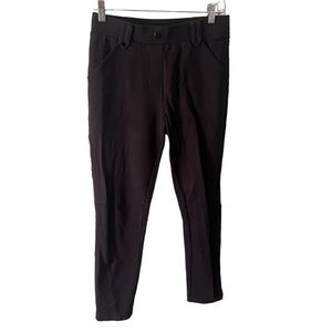 Betabrand Gray Classic Dress Stretch Yoga Pant Straight Skinny Leg Medium Long